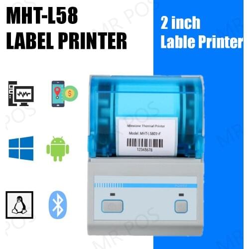 Mini Protable Wireless 58mm Thermal Label Printer 2inch Bluetooth Lable Maker Printing Barcode Sticker Adhesive Label for Phone