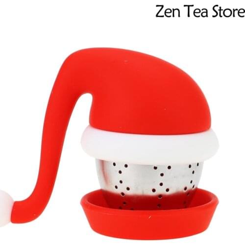 Tea Infuser Filter Silicone Santa Claus Design Loose Strainer Herbal Spice Infuser Filter Teapots Christmas Tea Set Accessories