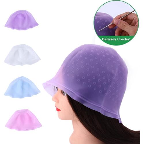Reusable Silicone Dye Hat Cap for Hair Color Highlighting Hairdressing
