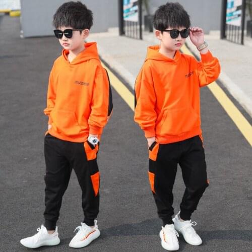 New Splicing Spring Autumn Childrens Clothes Suit Baby Boys Sweatshirts + Pants 2pcs/Set Kids Teenage Gift Formal Boy Clothing