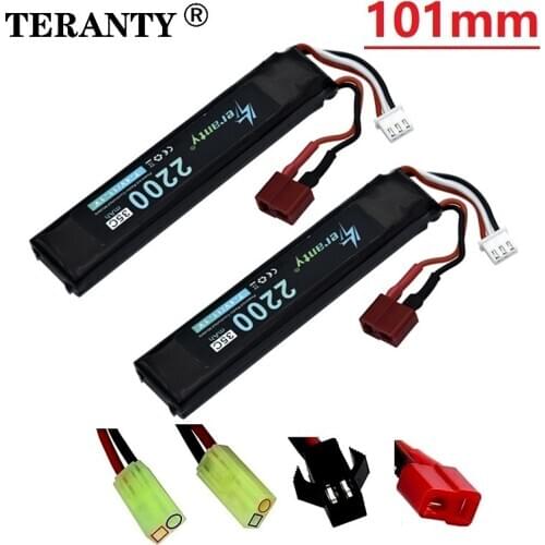 Upgrade 35C Max 50C 2S 2200mAh 7.4V Water gun Lipo Battery for Mini Airsoft gun RC Quadcopters Cars Boats Tanks Toys Guns #101mm
