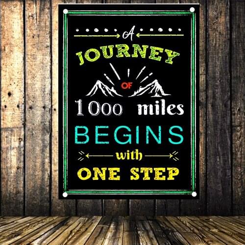 Vintage Historical Quote Motivational Posters Flags & Banners Tapestry; Success Wall Art Inspired by Famous Leaders and Thinkers