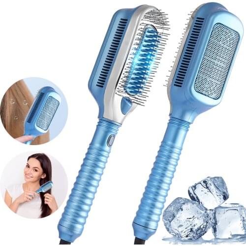 Negative ion hair straightener comb low temperature freezing high energy hair care salon electric flat iron hair straightener
