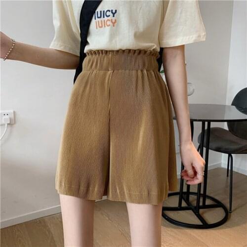 Gkfnmt Summer Womens Shorts High Waisted Loose Shorts Elastic Waist Jeans for Women Polyester fiber Shorts