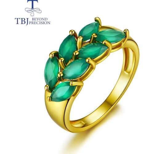 TBJ,Hot sales natural green agate 925 sterling silver fashion fine jewelry for girl & women Black Friday or Christmas gift