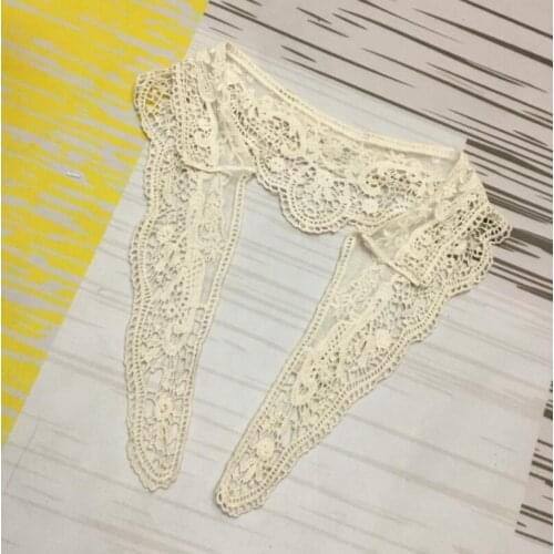 1 Piece 2021 New Arrival Sewing Accessories Clothes Cotton Lace Collar Embroidered Cotton Lace Neckline Collar Applique DIY