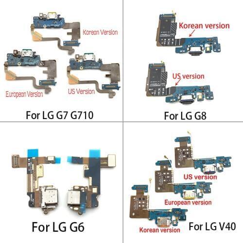 10Pcs/Lot, USB Charging Port Mic Microphone Dock Connector Board Flex Cable For LG G6 G7 G8 Q7 Q8 V30 V40 V50 Repair Parts