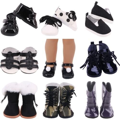 15Styles Doll Accessories Shoes High Boots Sandals Leather Shoes For 43Cm Reborn Baby&18 Inch American Doll Girls,Our Genetation
