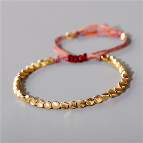 2020 New Boho Ethnic Irregular Gold Beads Bracelet Men Tribe Gypsy Adjustable Bracelet Femme Handmade Jewelry Tibetan Bracelet