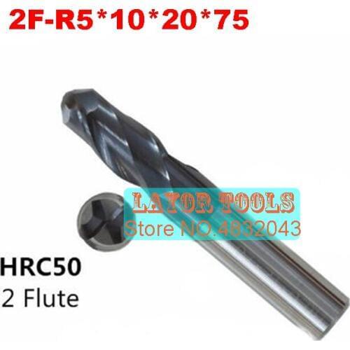 2f-r5.0*10*20*75, hrc50,carbide End Mills,carbide Square Flatted End Mill, 2 Flute,coating,factory Outlet Length