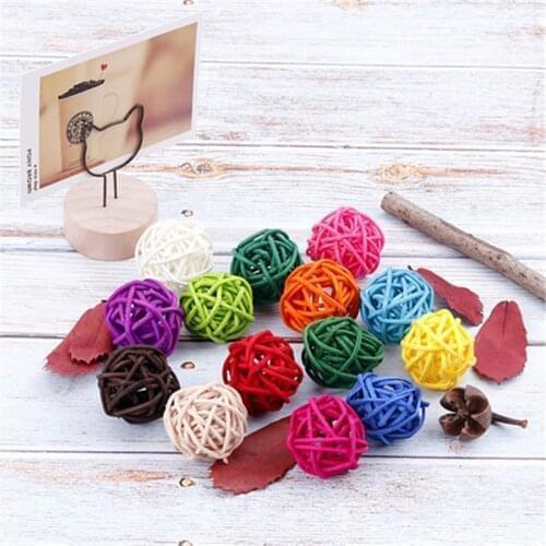 4@# 1Pcs Pet Colorful Toy Rattan Ball Bird Toys for Parakeet Cockatiel Chew Fun Cage Toys Hamster Toys Training Interactive Toys