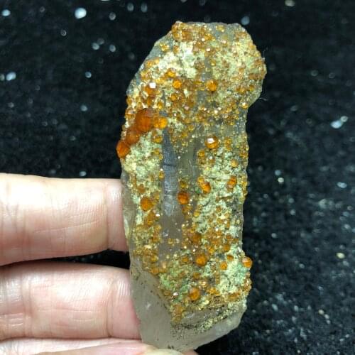 7.4g-25.8gNatural rare garnet and white crystal symbiotic mineral specimen healing energy stone home decoration QUARTZ GEM