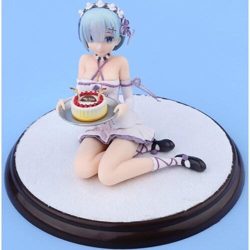 Anime Re:Life In A Different World From Re Zero Rem Birthday Cake PVC Action Figure Toy Collectible Model Doll Gift