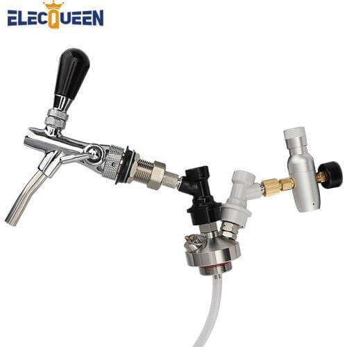 Homebrew Stainless Steel Mini Keg Tap Dispenser and Co2 Keg Charger Kit & Adjustable Faucet + Beer tube Environmental Protection