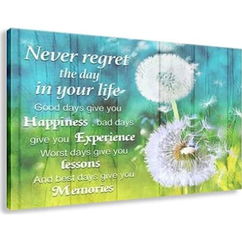Inspiration Canvas Painting Dandelion Plants Room Poster Wall Art Print Blue Board Background Nordic Picture For Room Home Decor