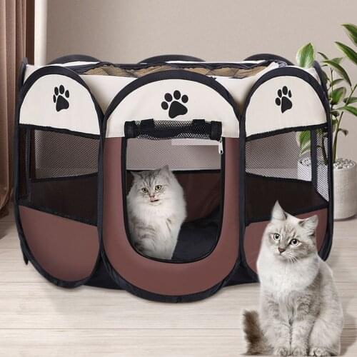 Pet Cage Portable Pet Tent Folding Dog House Indoor Cat Tent Puppy Kennel For Dog Cat Rabbits Outdoor Playpen Easy Operation