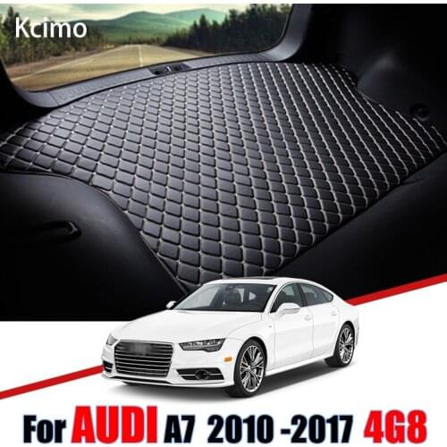 Leather Car Trunk Mat For Audi A7 4G8 2010 2011 2012 2013 2014 2015 2016 2017 Trunk Boot Mat Liner Pad Cargo pad S7 Cargo Liner