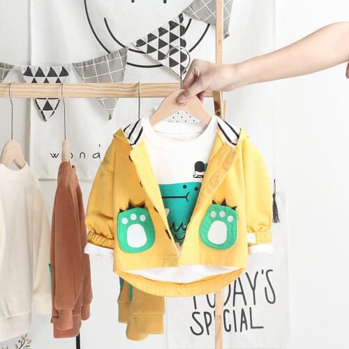 2020 Spring Autumn Baby Boy Girl Clothes jacket Hooded cartoon Children'Kids Casual Sportswear Infant Leisure sport top Clothing