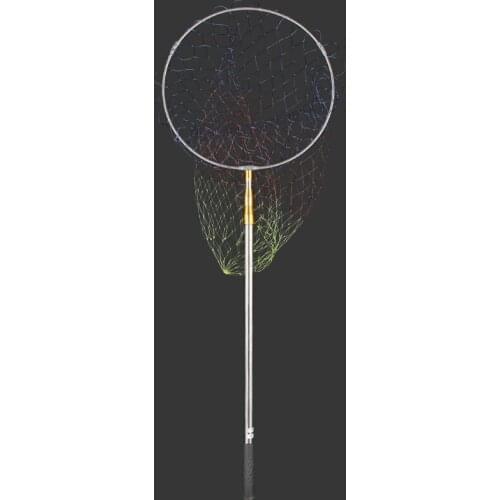 Multi-size stainless steel dip net pole, gold plus sleeve reinforced dip net pole, three-section telescopic sports net pole