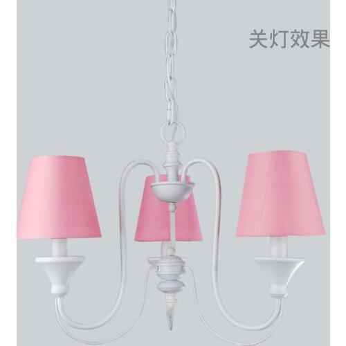 Fashion iron Lighting 3 light head pink chandelier light 1888-3h