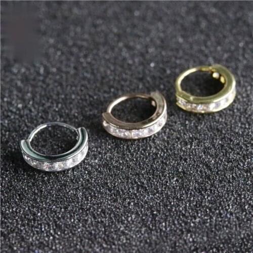 Fashion Simple Luxury Circular Earbone Nail Zircon Gold Color Earbone Nail Charm Elegant Women Piercing Jewelry Holiday Gifts