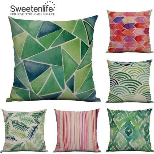 Printing and Dyeing Home Pillow Cover 45*45 Decorative Sofa Cushions Fabric Cotton Linen Throw Pillows Customized Cushion Cover