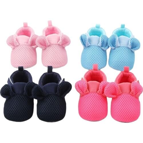 Baby Boys Girls Shoes Cute Cartoon Animals Ear Breathable Mesh Non Slip Soft Sole Crib Shoes for Infants Baby Toddler 0-18M