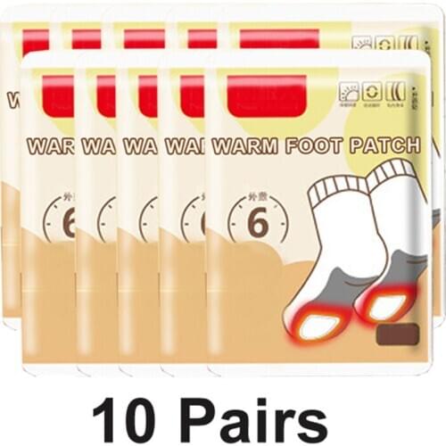 Disposable Foot Warming Patch 10pcs Self-heating Insoles Adhesive Warm Shoe Inserts Charge-free Stickers for Winter