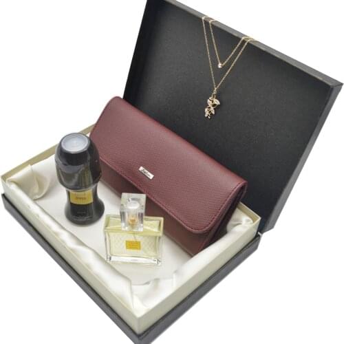Gift Set 04 - Karlino Womens Wallet - Avon Perfume - Necklace