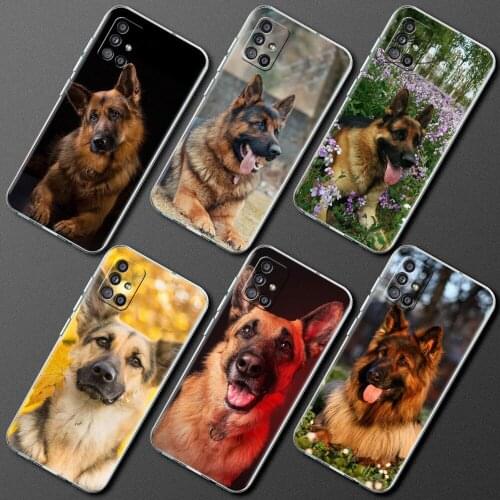 Clear Phone Case For Samsung Galaxy A51 5G A71 A21s A31 A12 A52 A41 A91 A11 A32 A72 Shockproof Soft Cover Germany Shepherd Dog