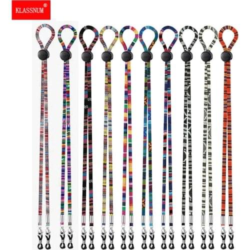 Adjustable Nylon Dangles Face Masks Rope Ethnic Pattern Portable Anti-lost Face Mask Hanging Neck Holder for Adults Men Children
