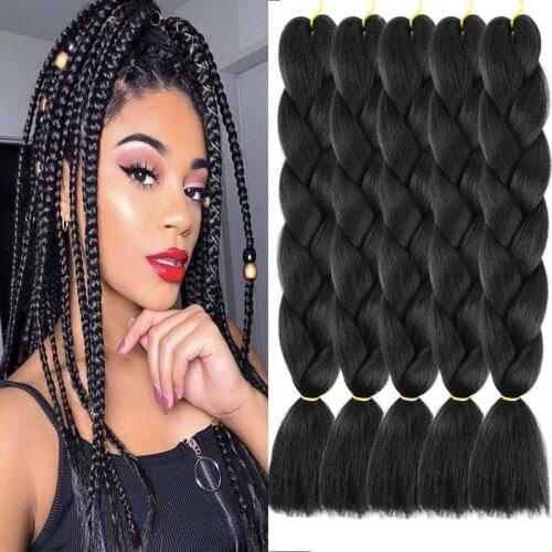 Synthetic Braiding Hair Extension 24 Inches Jumbo Braid For Women DIY Hair Braids Pink Purple Yellow Gray Ombre Jumbo Hair