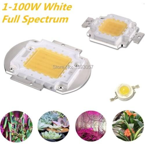 High Power LED Chip 1W 3W 5W 10W 20W 30W 50W 100W SMD COB Light Bead White Full Spectrum Grow Light