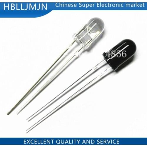 10pair/lot 5mm 940nm LEDs 25pcs infrared emitter and 25pcs IR receiver diodes