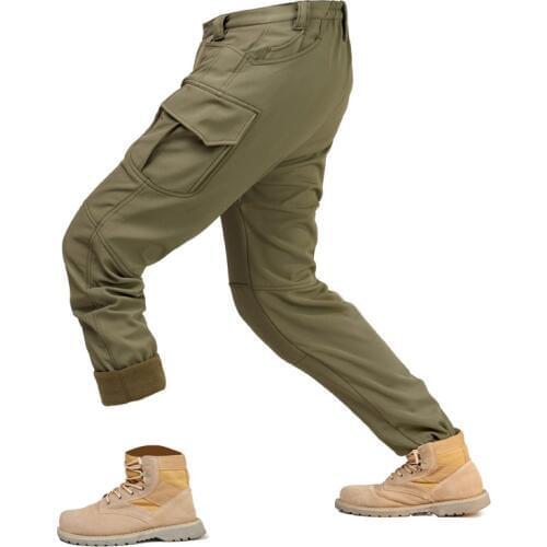 Outdoor tactical pants shark skin ski pants military enthusiasts hiking pants soft shell plus velvet pants warm waterproof