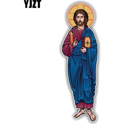 YJZT 4.7CM*15.2CM Personality Jesus Christ Religion PVC Motorcycle Car Sticker 11-00365