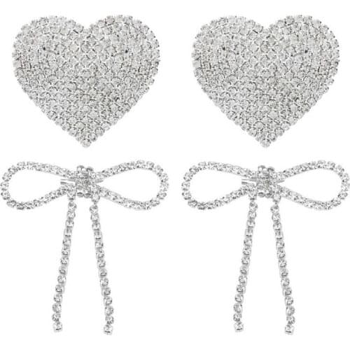 Brooch Pins for Women Rhinestones Brooches Tassel Bow Heart Shaped Jewelry Accessories with Buckle Pins Brooches for Women