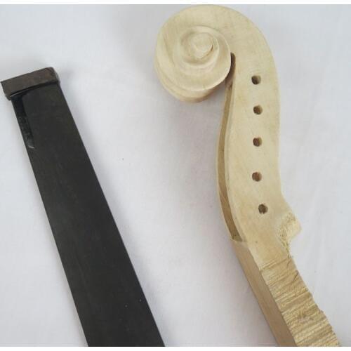 1pcs maple wood unfinished viola neck 16" with 1pcs viola ebony fingerboard
