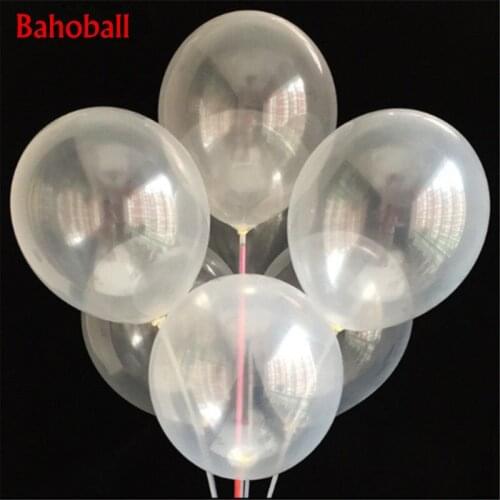 10PCS 12inch Clear Balloon Transparent Latex Ballon Happy Birthday Helium Balloons White Wedding Decoration Event Party Supplies