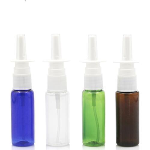 2pcs/lot 20ml colorful PET nasal spray bottle Refillable Bottles for Medical