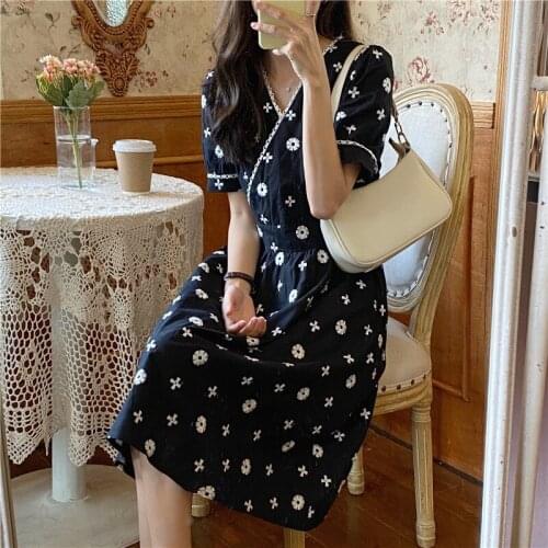 2021 Plus Size Floral Print Summer Dress Evening Long Vintage Dresses Oversize Short Sleeve Beach Women Dress Robe Vestido Prom