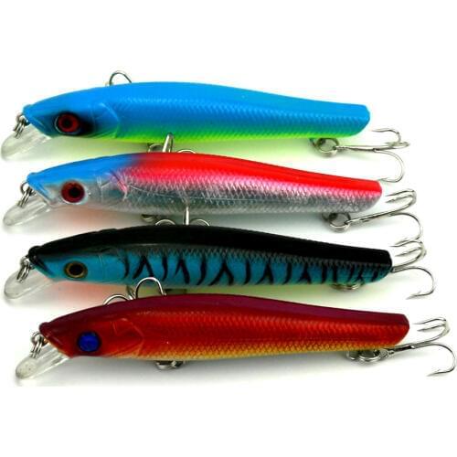 8pcs Artificial Fishing Lure Minnow Fishing Bait 10cm 8.8g Hard Plastic Swimbait Wobblers With 3D Fish Eyes Laser Fishing Hooks