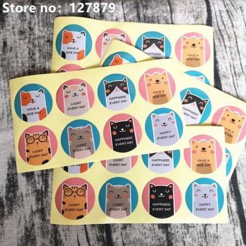 80PCS 3.5cm Animal Paper Thank You Stationery label sticker DIY Handmade Cake Packaging Seal sticker For handmade products