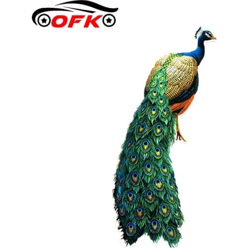 Car Stickers Decor Motorcycle Decals Fashion Birds Peacock Decorative Accessories Creative Sunscreen Waterproof PVC.17cm*8cm