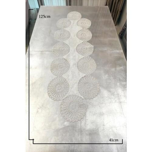 Mrs.Gugar Mrs Gugar Cream Velvet Runner