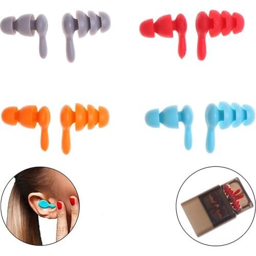 2 Pairs Soft Silicone Ear Plugs Anti Noise Waterproof Snore Swim Earplugs Comfortable For Study Adult Swimmers Children Diving