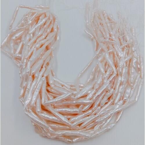 39 cm one strand,BIWA freshwater pearl beads,100% nature freshwater pearl with toothpick shape-mini pearl ,bead length 15-50 mm