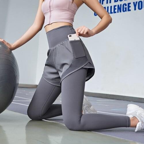 Quick-drying high waist sports pants Leggings female stretch tight skinny outer wear running yoga fitness pants Leggins