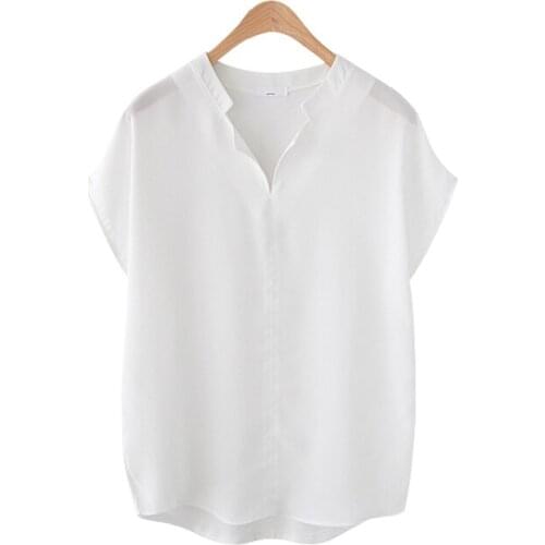 FOOLMANLOU T-Shirts Women 2021 Fashion New V-neck Short Sleeve Mujer Camisetas Summer White Soft Casual Tops