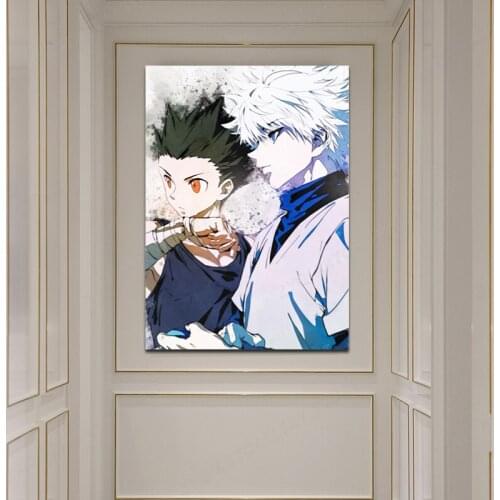 Gon Killua Canvas Decoration Prints Poster Pictures Home Decor Living room Bedroom Art Painting MHA Anime